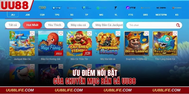 Ưu điểm đáng chú ý của chuyên mục bắn cá UU88